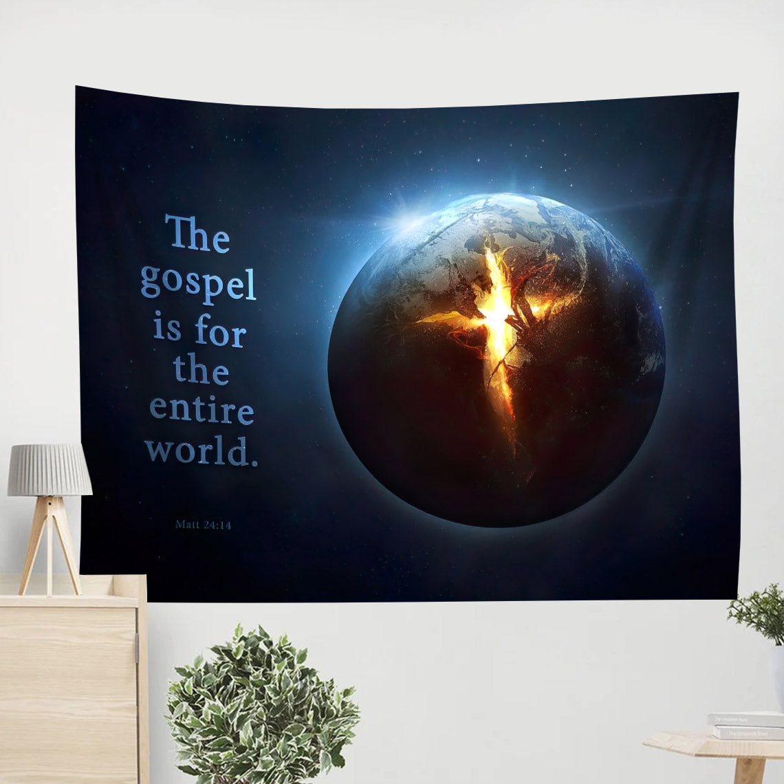 The Gospel Is For The Entire World Matt 24 14 - Religious Tapestry - Bible Wall Tapestry