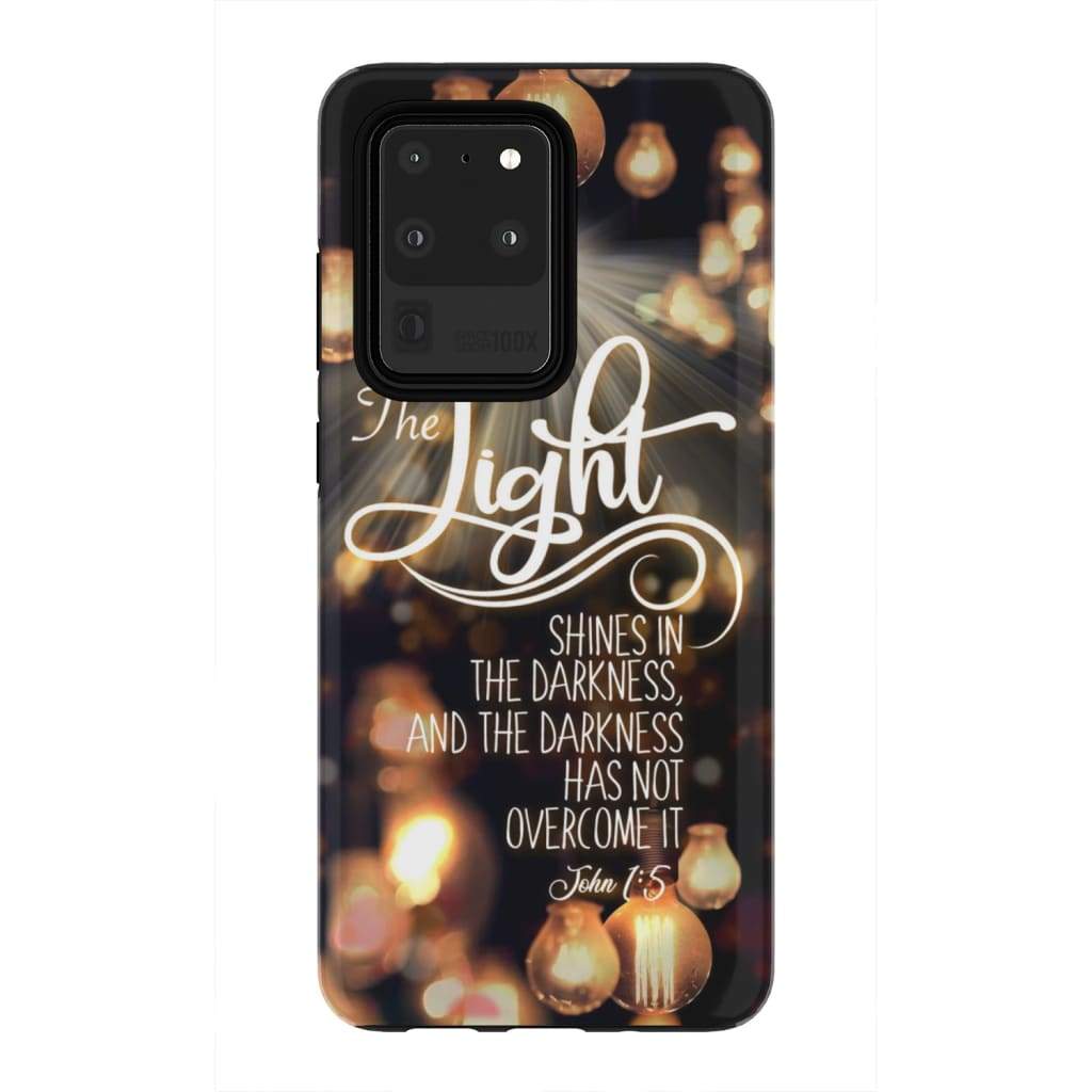 The Light Shines In The Darkness John 15 Bible Verse Phone Case - Christian Gifts - Inspirational Bible Scripture iPhone Cases