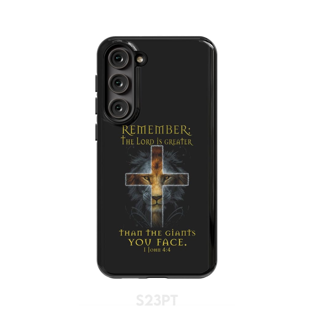 The Lord Is Greater Than The Giants You Face 1 John 44 Bible Verse Phone Case - Scripture Phone Cases - Iphone Cases Christian
