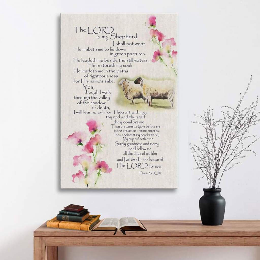 The Lord Is My Shepherd Psalm 23 Scripture Canvas Art - Bible Verse Ca ...