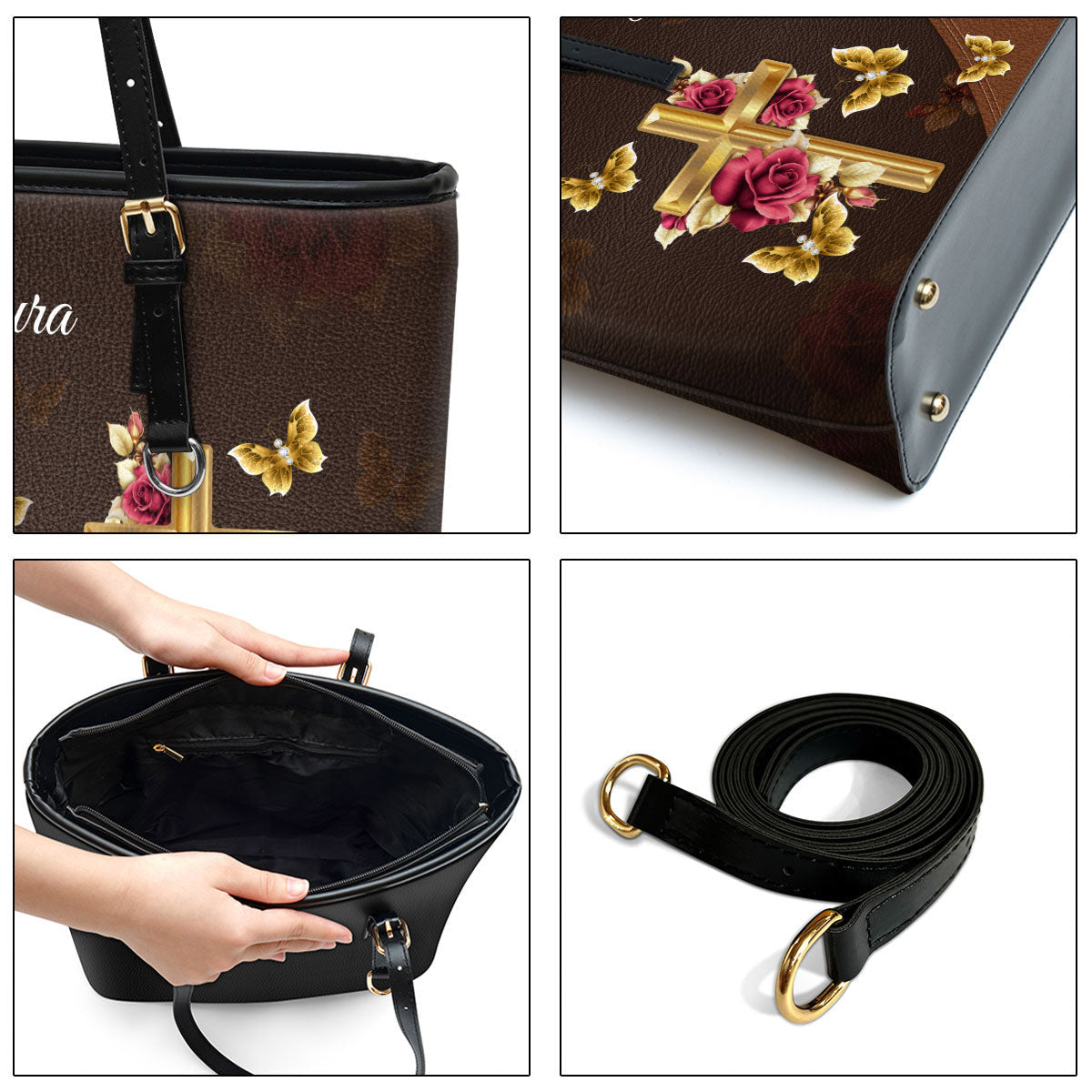 The Lord Will Fight For Me Personalized Pu Leather Tote Bag For Women - Mom Gifts For Mothers Day