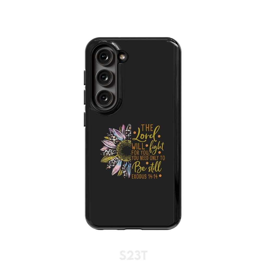 The Lord Will Fight For You - Half Leopard Sunflower - Christian Phone Case - Inspirational Bible Scripture iPhone Cases