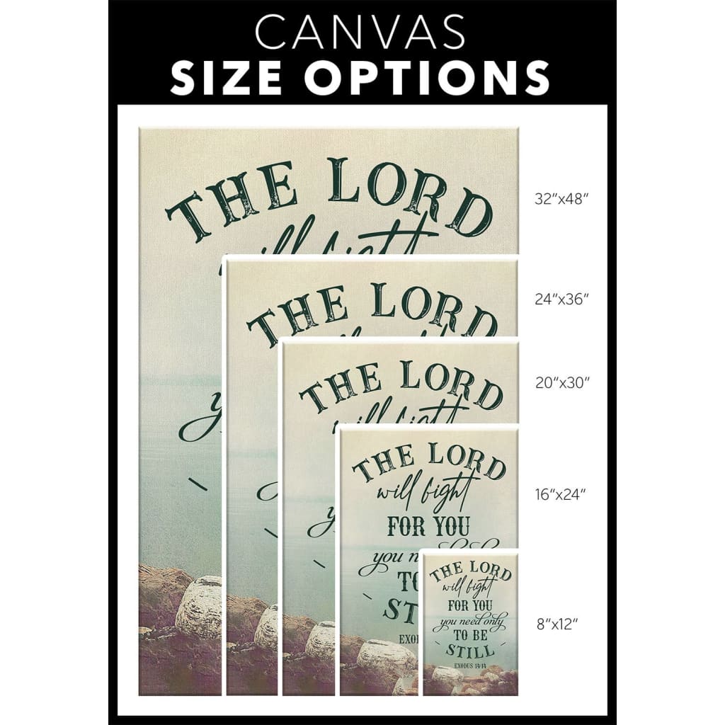 The Lord Will Fight For You Exodus 1414 Bible Verse Canvas Wall Art - Christian Canvas Prints - Bible Verse Canvas
