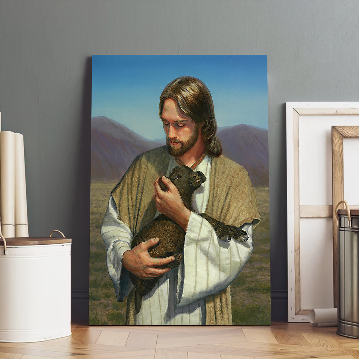 The Lost Lamb Canvas Wall Art - Jesus Canvas Pictures - Christian Wall Art