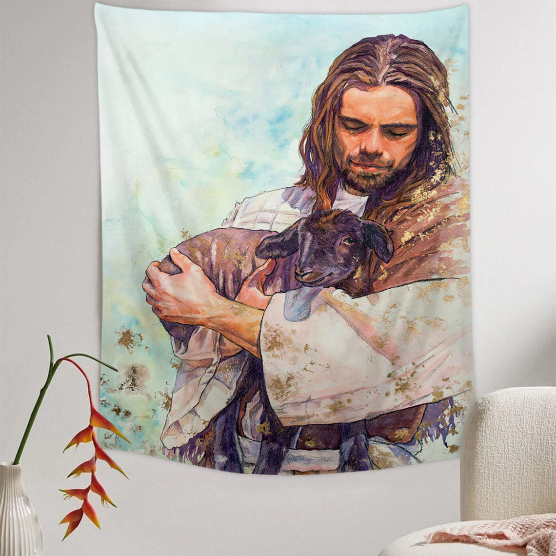 The One 2 Tapestry - Jesus Picture - Religious Tapestry - Christian Tapestry Wall Hangings