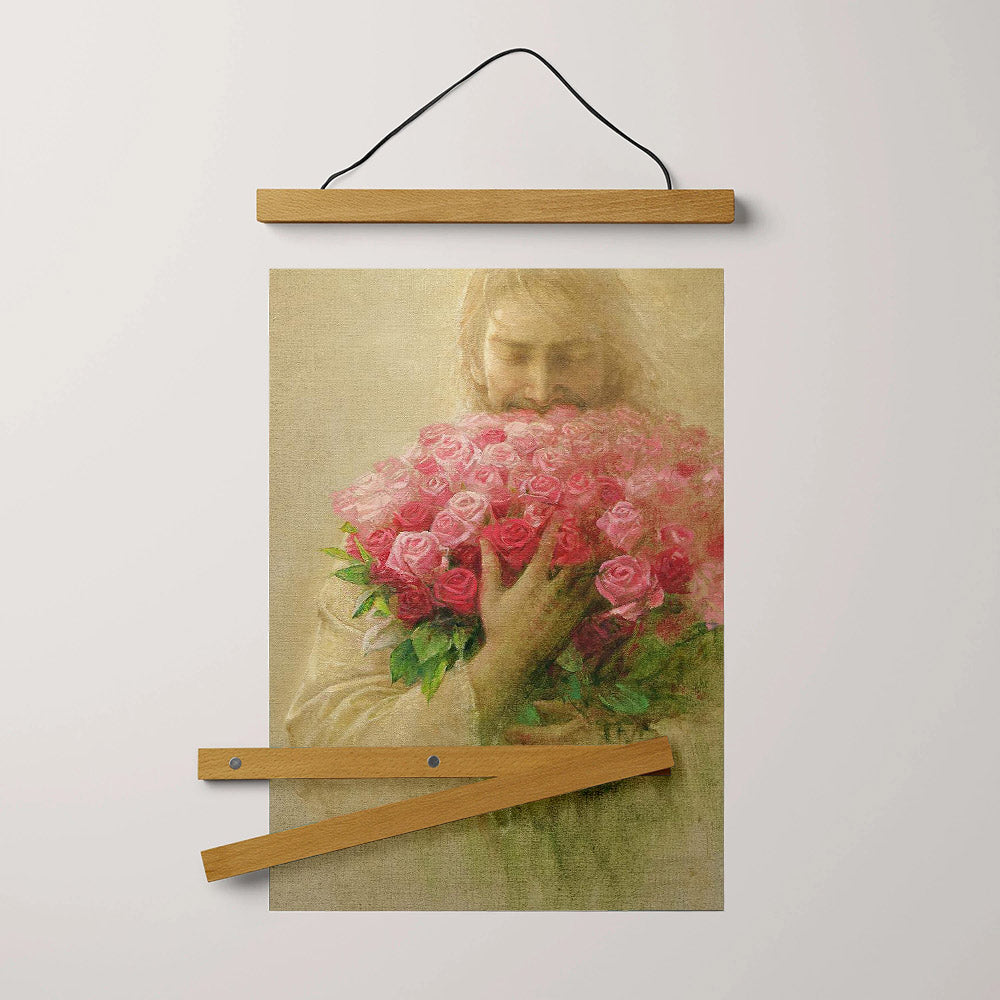The Rose Of Sharon Hanging Canvas Wall Art - Jesus Picture - Jesus Portrait Canvas - Religious Canvas