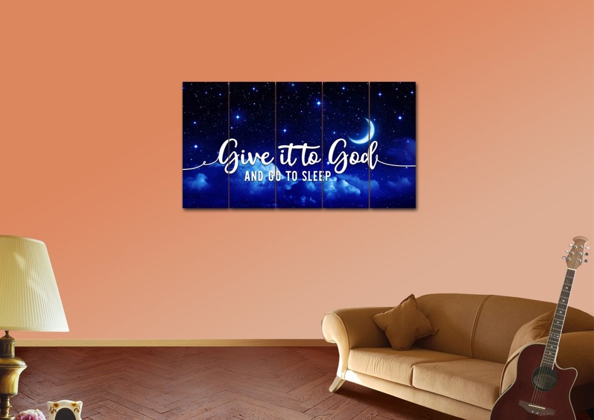 The Stars Give It To God And Go To Sleep Sign, Wall Art & Decor - Christian Canvas Wall Art