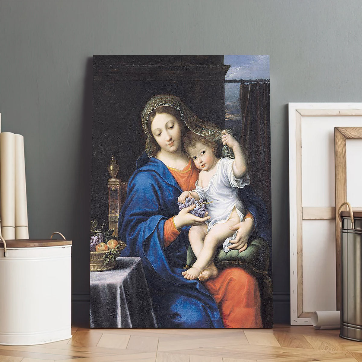 The Virgin Of The Grapes Canvas Wall Art - Jesus Canvas Pictures - Christian Wall Art