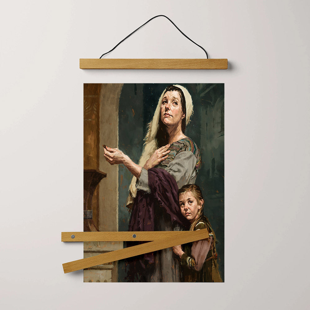 The Widow's Mite Hanging Canvas Wall Art - Christan Wall Decor - Religious Canvas