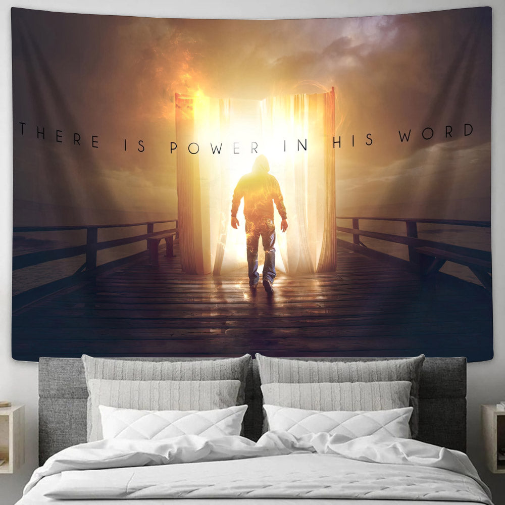 There Is Power In His Word - Religious Tapestry - Jesus Wall Tapestry - Tapestry Wall Hanging