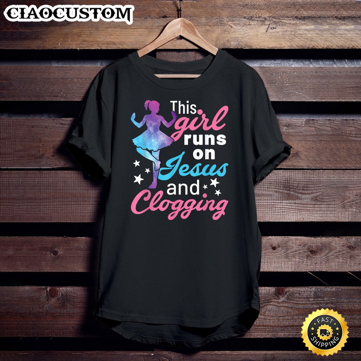 This Girl Runs On Jesus And Clogging Cute Clogs Folk Dance Unisex T Shirt - Men Women T-Shirts
