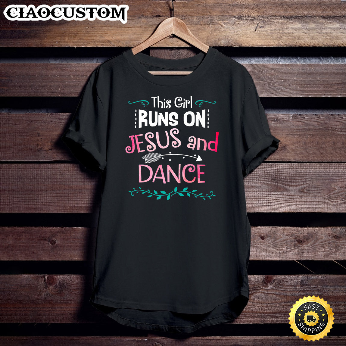 This Girl Runs On Jesus And Dance Christian Love Dancer Gift Premium T-Shirt - Christian Shirt