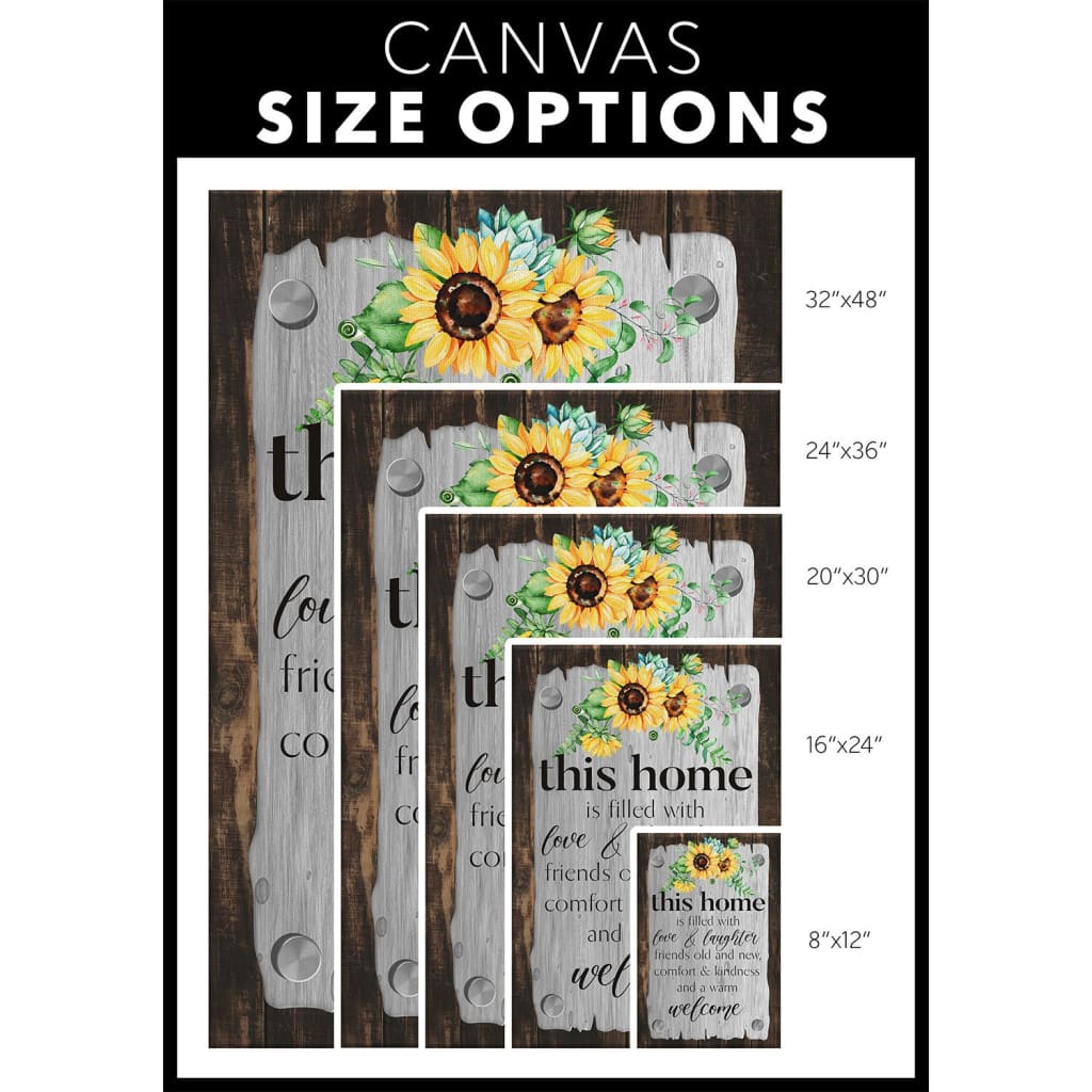 This Home Filled With Love And Laughter Canvas Wall Art - Christian Canvas Prints - Bible Verse Canvas