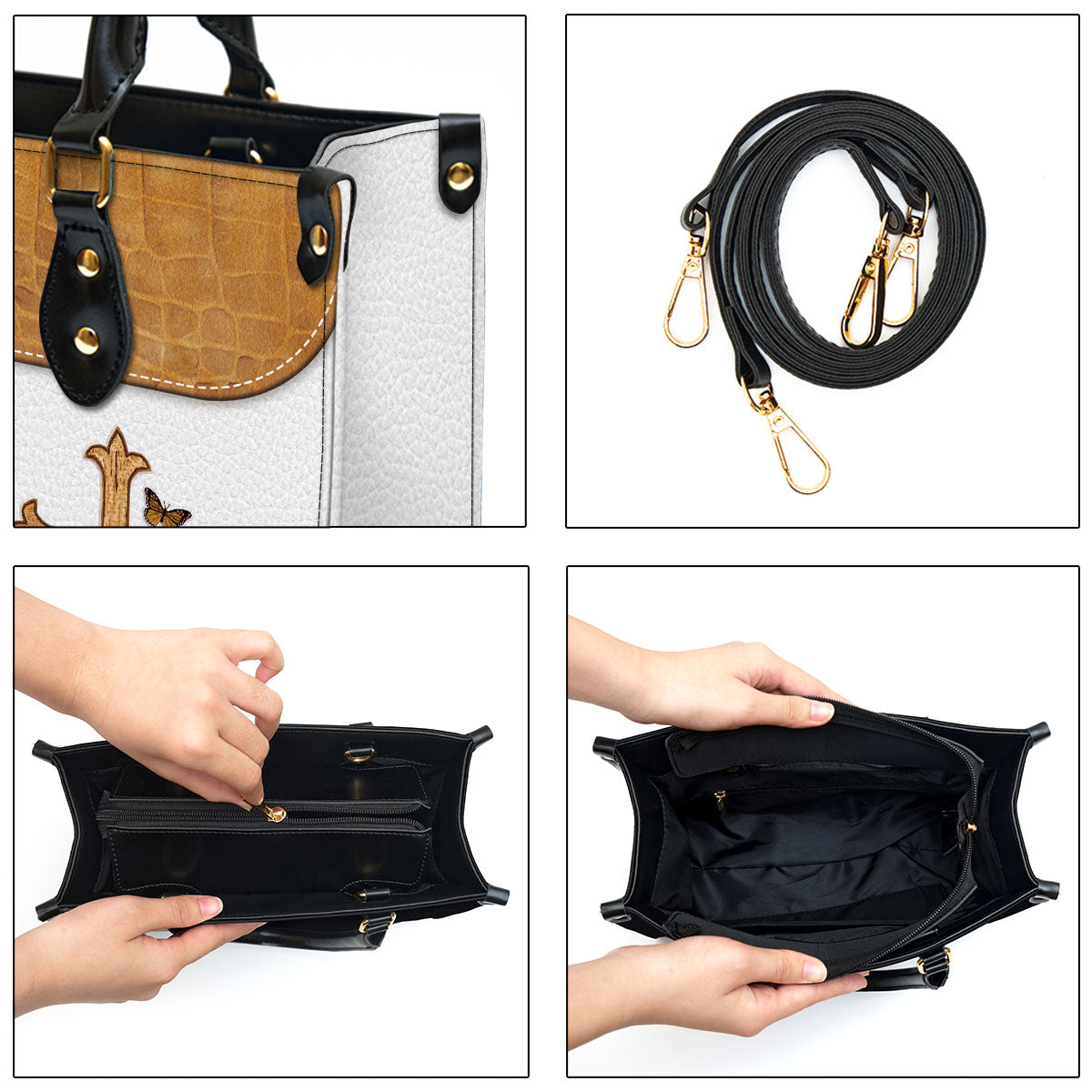 This Is The Day That The Lord Has Made Leather Bag - Custom Name Cross Leather Handbag - Christian Gifts For Women