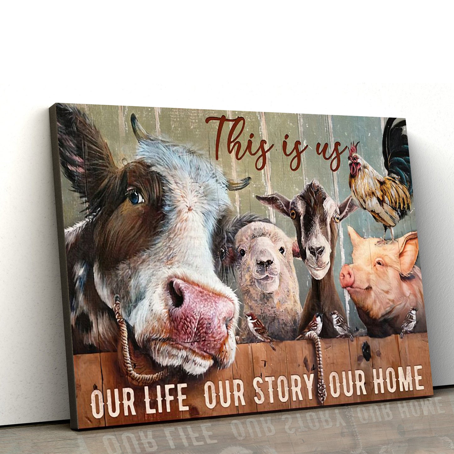 This Is Us Our Life Our Story Our Home Canvas Wall Art - Christian Canvas Wall Decor - Bible Verse Wall Art Canvas - Farmer Gift