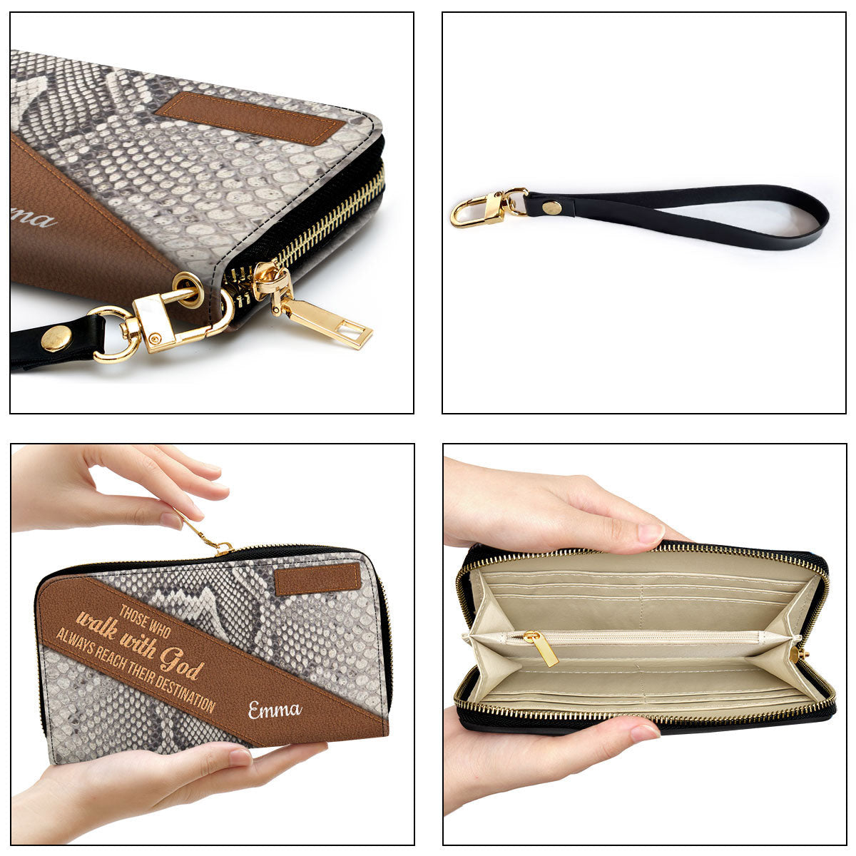 Those Who Walk With God Always Reach Their Destination Clutch Purse For Women - Personalized Name - Christian Gifts For Women