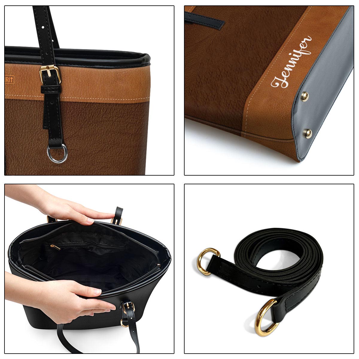 Those Who Walk With God Always Reach Their Destination Personalized Cross Large Pu Leather Tote Bag For Women - Mom Gifts For Mothers Day