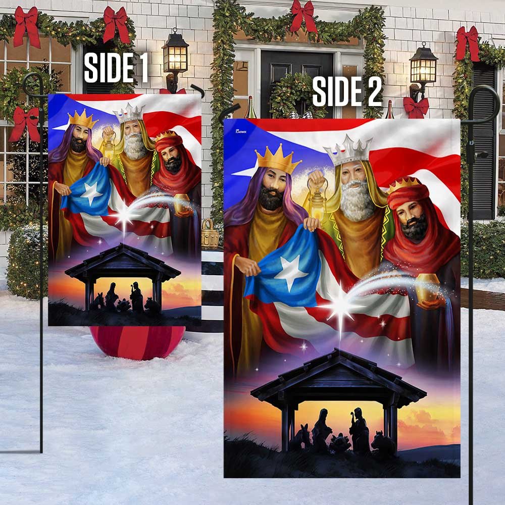 Three Kings, Three Wise Men, Nativity Of Jesus, Puerto Rico Flag - Outdoor House Flags - Decorative Flags