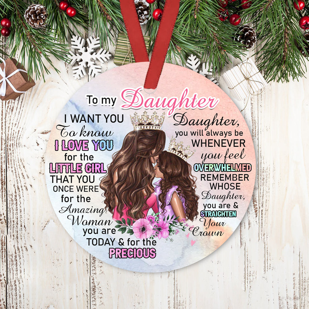 To Daughter Ceramic Circle Ornament - Decorative Ornament - Christmas Ornament