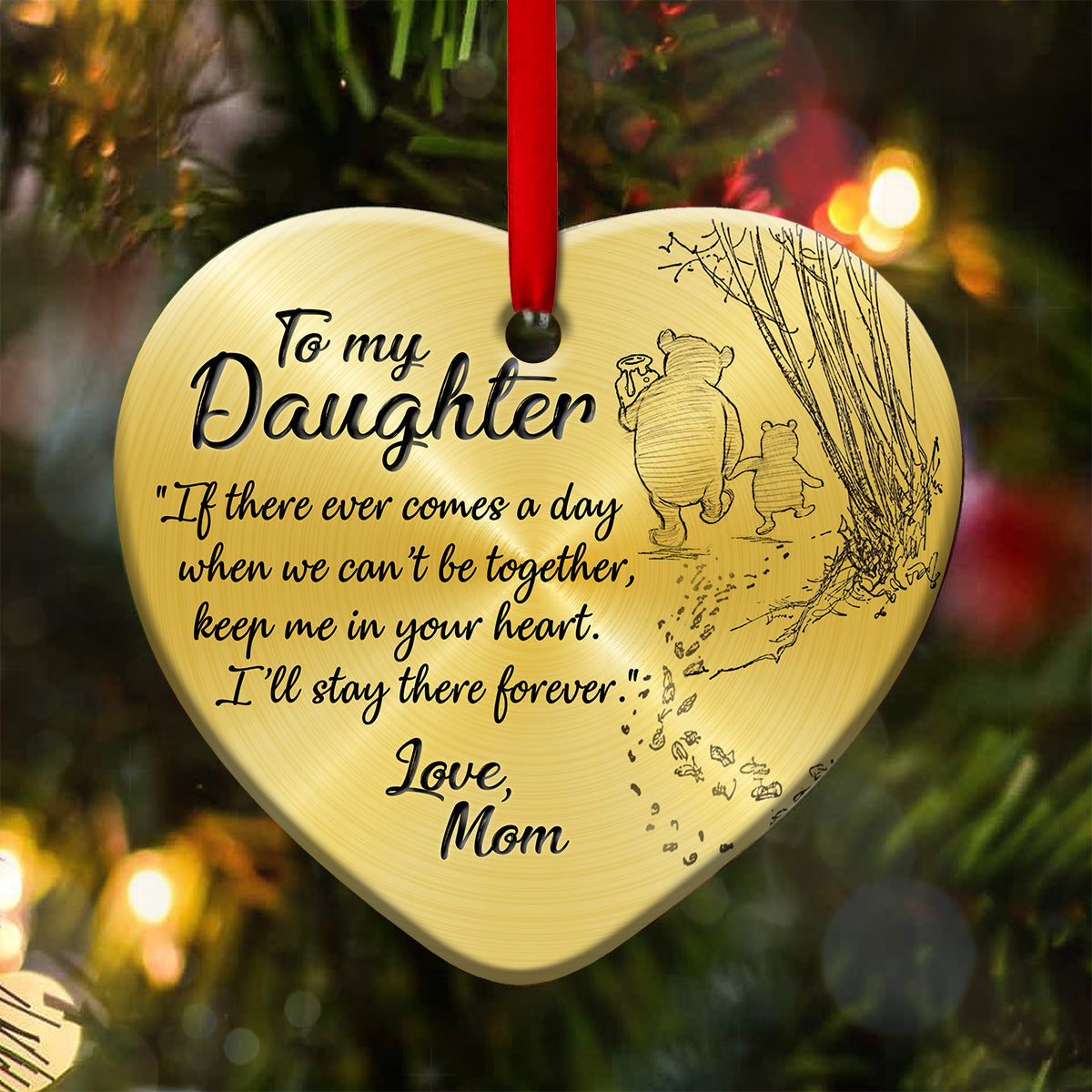 To My Daughter 6 Heart Ceramic Ornament - Christmas Ornament - Christmas Gift