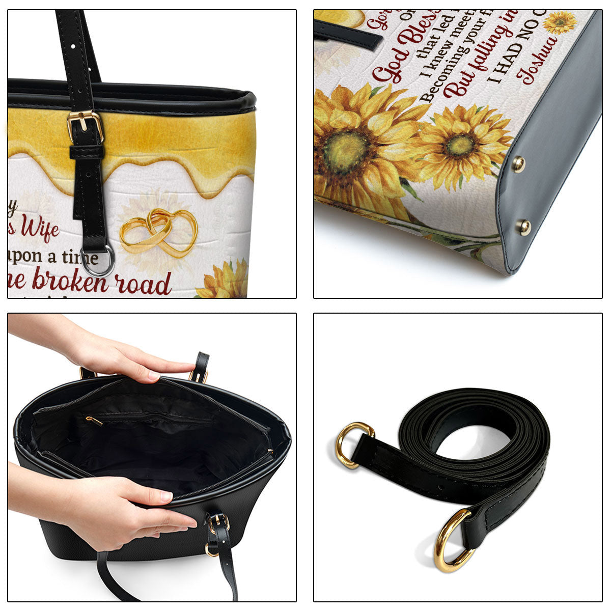 To My Gorgeous Wife Sweet Personalized Large Pu Leather Tote Bag For Women - Mom Gifts For Mothers Day