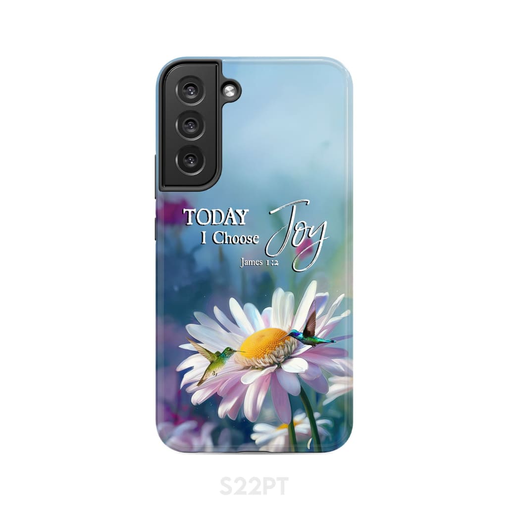 Today I Choose Joy James 12 Hummingbird With Daisies Phone Case - Bible Verse IPhone & Samsung Cases