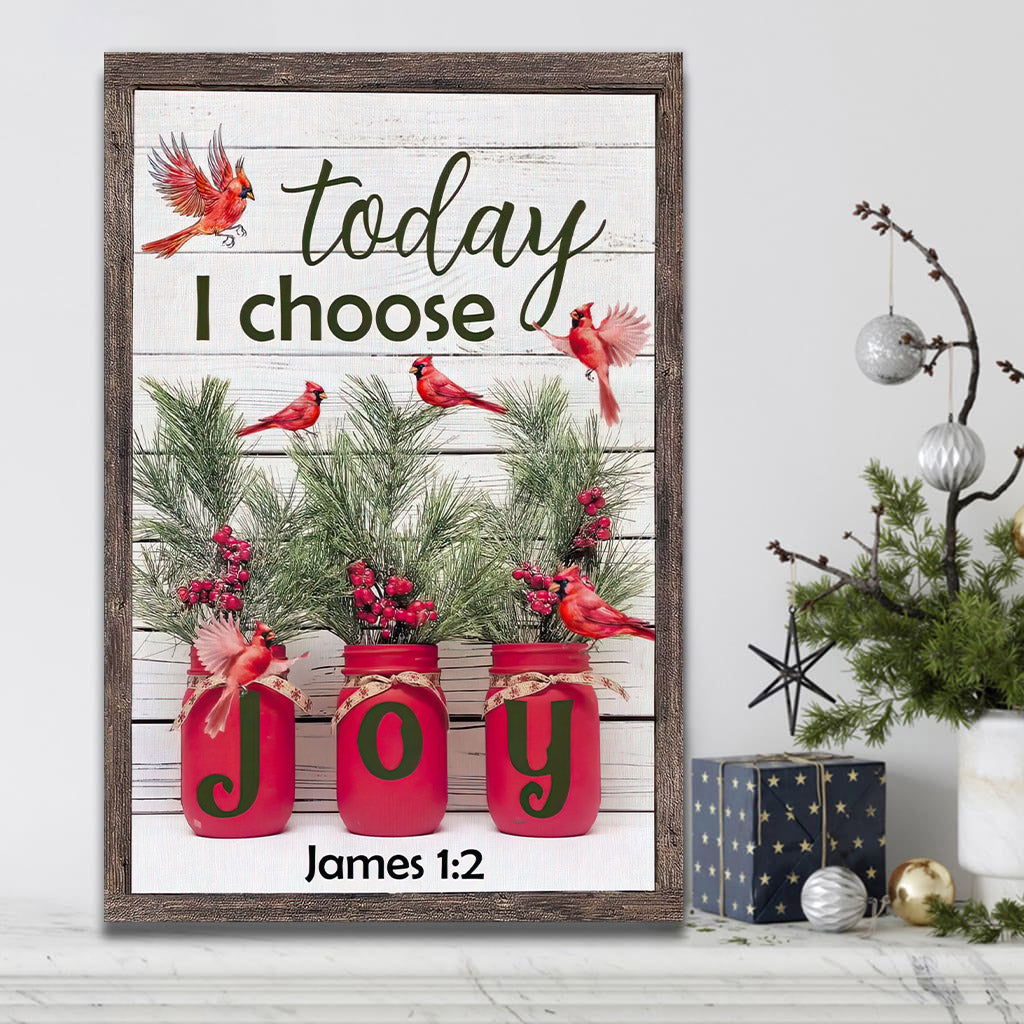 Today I Choose Joy James 1 2 Christmas Wall Art Canvas Decoration - Wall Decorator
