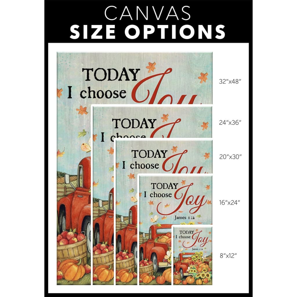 Today I Choose Joy Pumpkin Canvas Wall Art - Christian Canvas Prints - Bible Verse Canvas