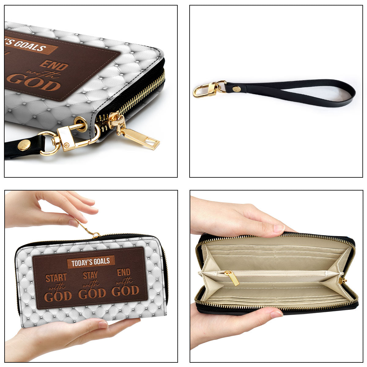 Today's Goals Clutch Purse For Women - Personalized Name - Christian Gifts For Women