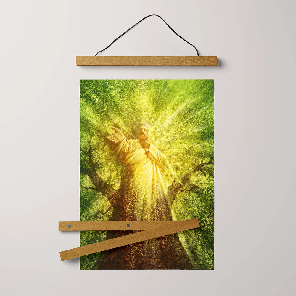 Tree Of Life Hanging Canvas Wall Art - Jesus Picture - Jesus Portrait Canvas - Religious Canvas
