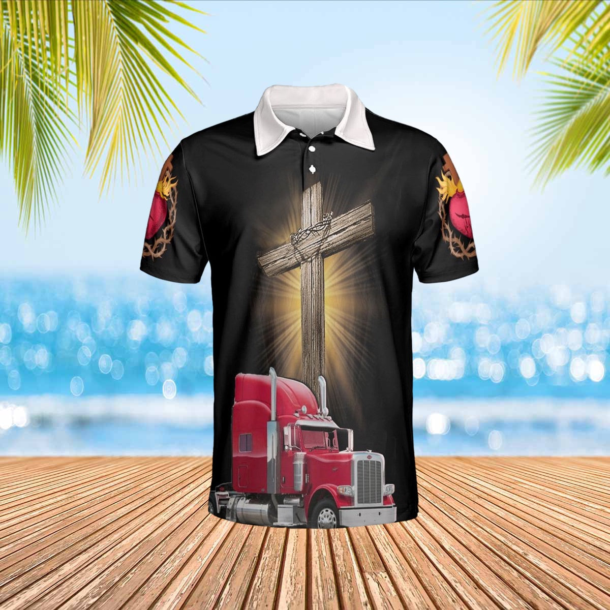 Trucker's Prayer Lord Please Help Me To Be Save Jesus Polo Shirts - Christian Shirt For Men And Women