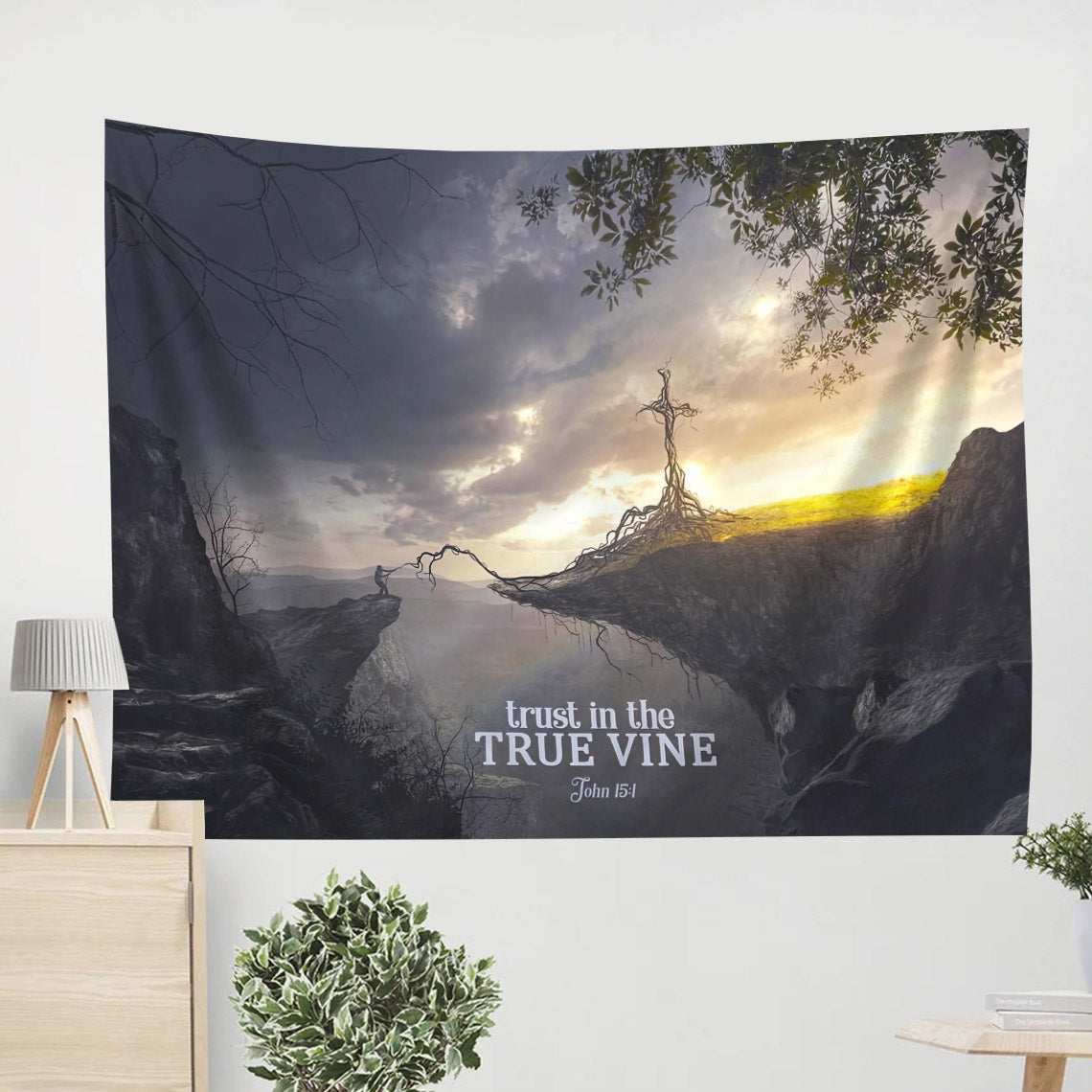 Trust In The True Vine John 15 1 - Religious Tapestry - Tapestry Wall Hanging - Christian Tapestry