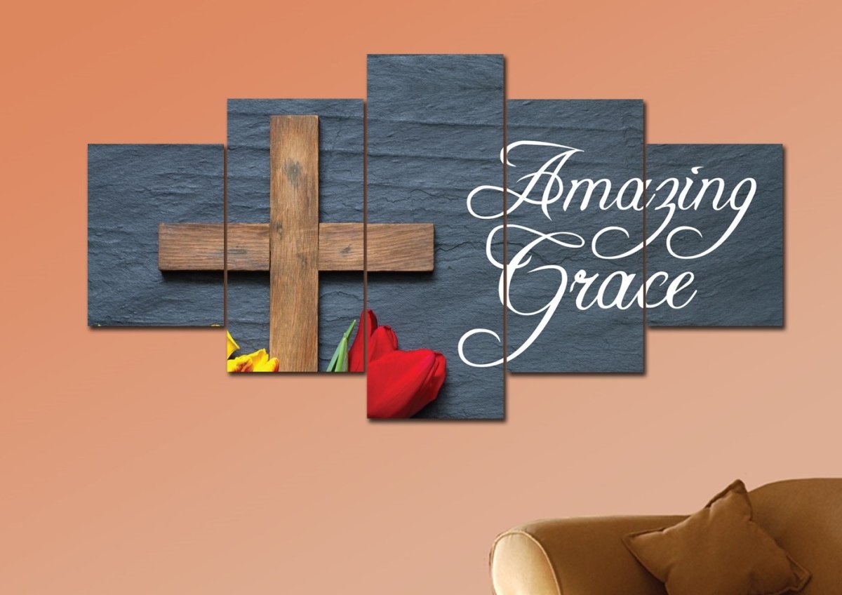 Tulips Amazing Grace Wall Art & Decor - Christian Canvas Wall Art