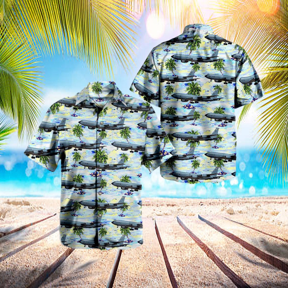 U.S. Air Force Boeing Kc-135r Stratotanker (717-148) Hawaiian Shirt - Beachwear For Men - Best Hawaiian Shirts