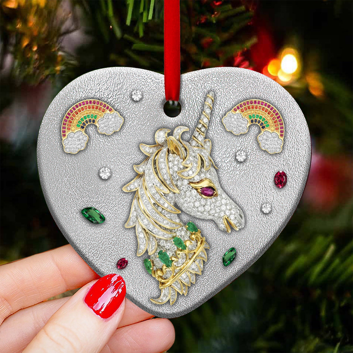 Unicorn Advice Heart Ornament - Christmas Ornament - Ciaocustom