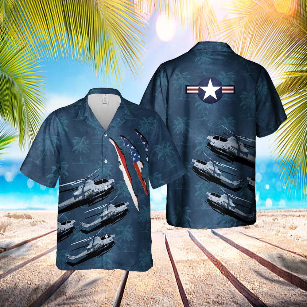 United States Marine Corps Bell Ah-1z Viper Hawaiian Shirt - Beachwear For Men - Best Hawaiian Shirts