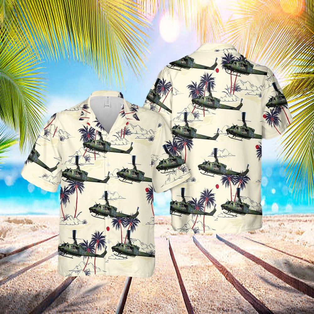 Us Air Force 40th Helicopter Squadron Uh-1n Huey Hawaiian Shirt - Beachwear For Men - Best Hawaiian Shirts