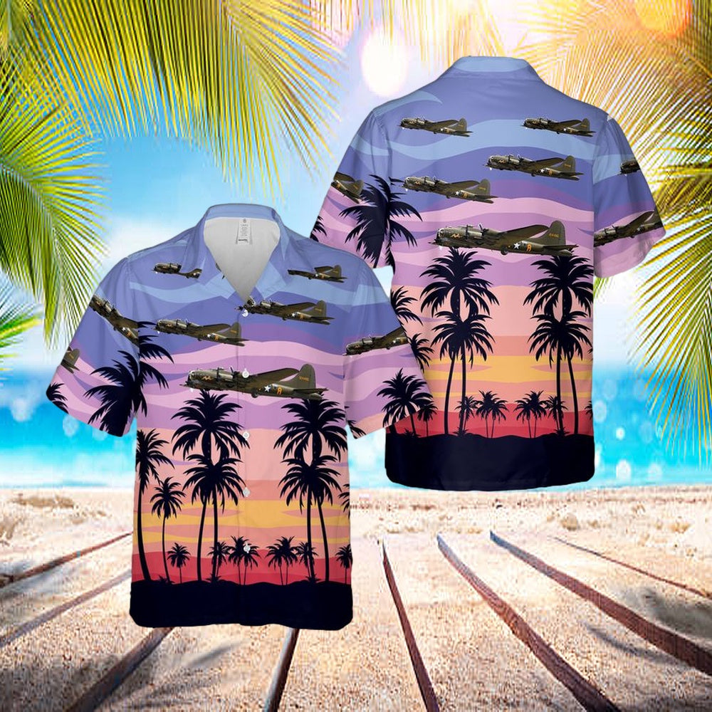 Us Air Force Boeing B-17g Flying Fortress Sally B Hawaiian Shirt - Beachwear For Men - Best Hawaiian Shirts