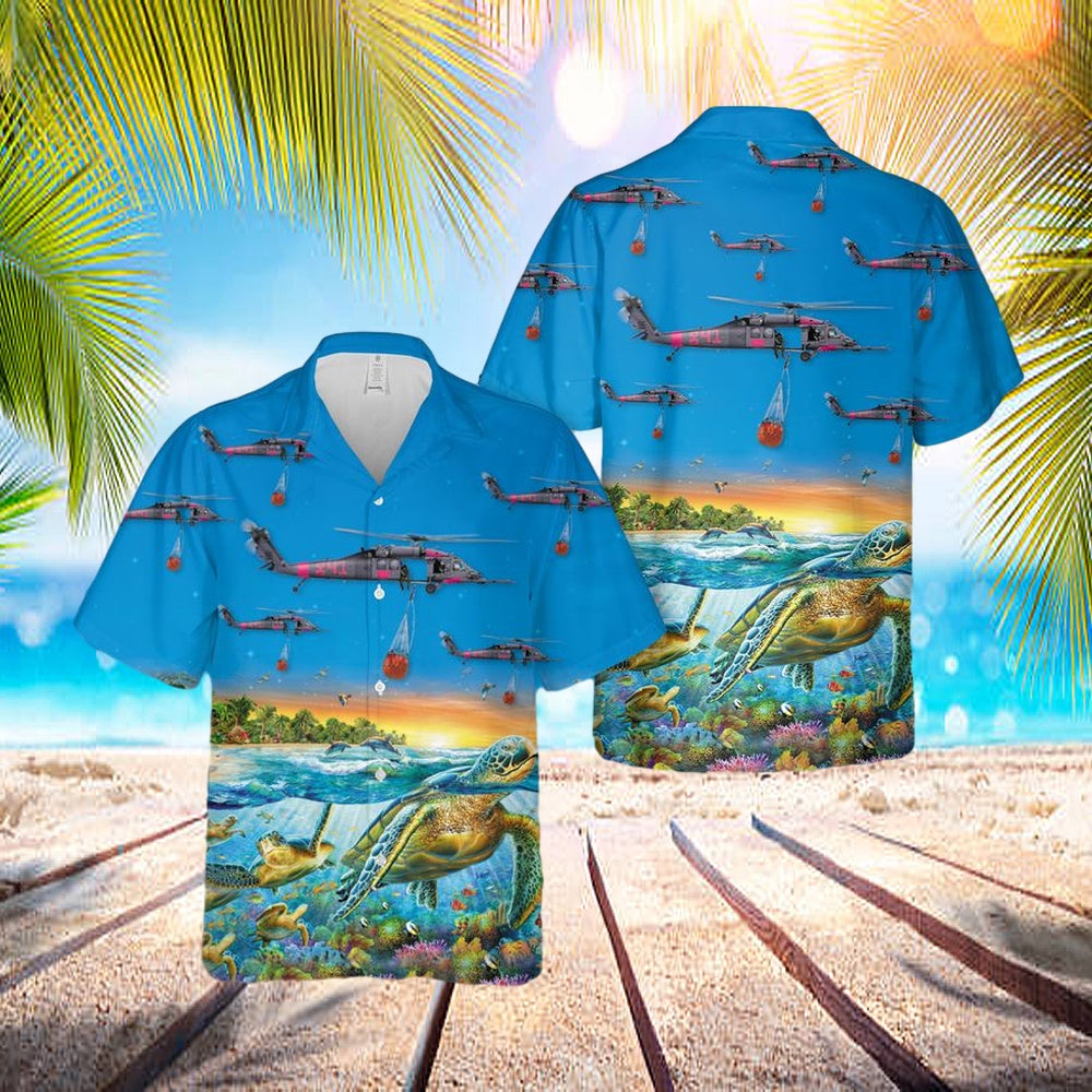 Us Air Force California Air National Guard 129th Rescue Wing Hh-60g Pave Hawk Hawaiian Shirt - Beachwear For Men - Best Hawaiian Shirts