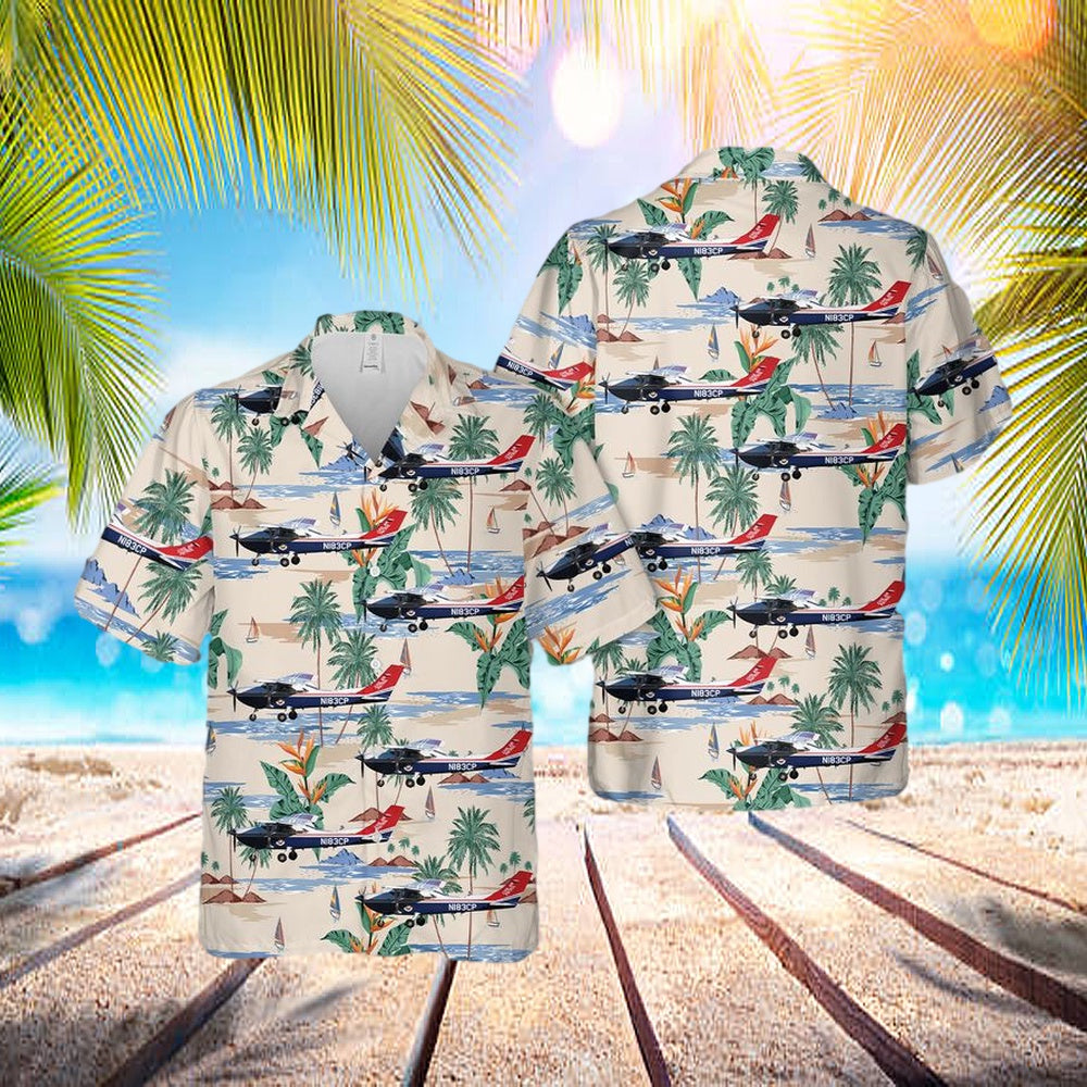 Us Air Force Civil Air Patrol Cessna 182t Skylane Hawaiian Shirt - Beachwear For Men - Best Hawaiian Shirts