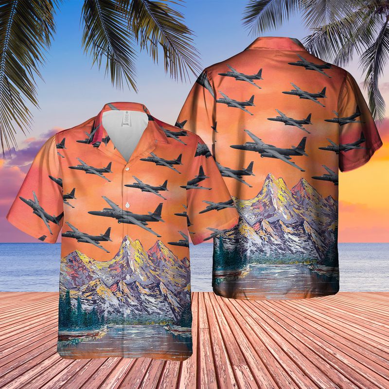 Us Air Force Lockheed U-2s Dragon Lady Hawaiian Shirt - Beachwear For Men - Best Hawaiian Shirts