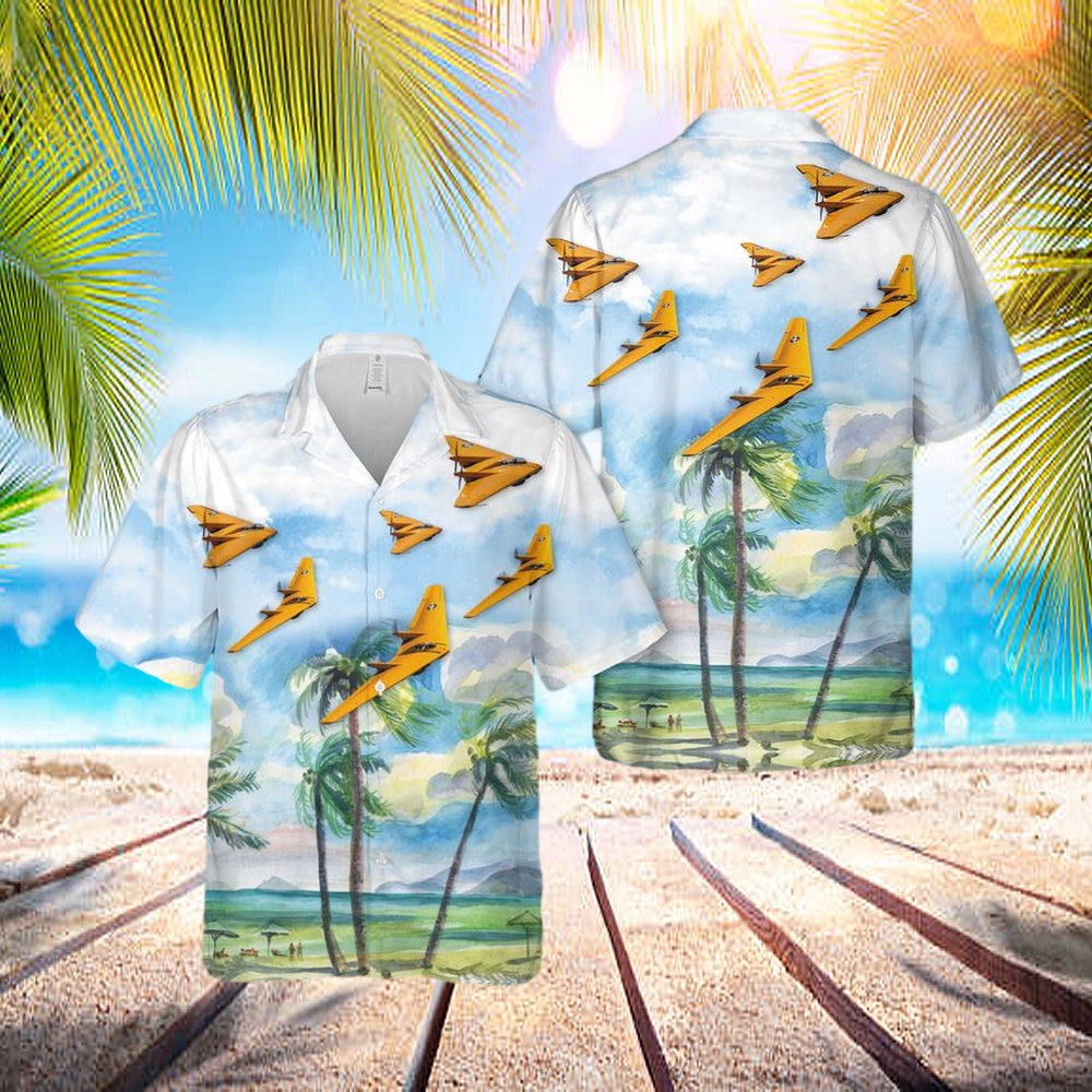 Us Air Force Northrop Flying Wing N9mb Hawaiian Shirt - Beachwear For Men - Best Hawaiian Shirts