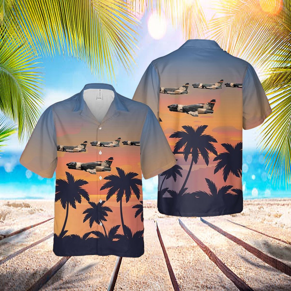 Us Air Force Ohio Air National Guard 162d Tactical Fighter Squadron, 178th Tactical Fighter Group Ltv A-7d Corsair Ii Hawaiian Shirt