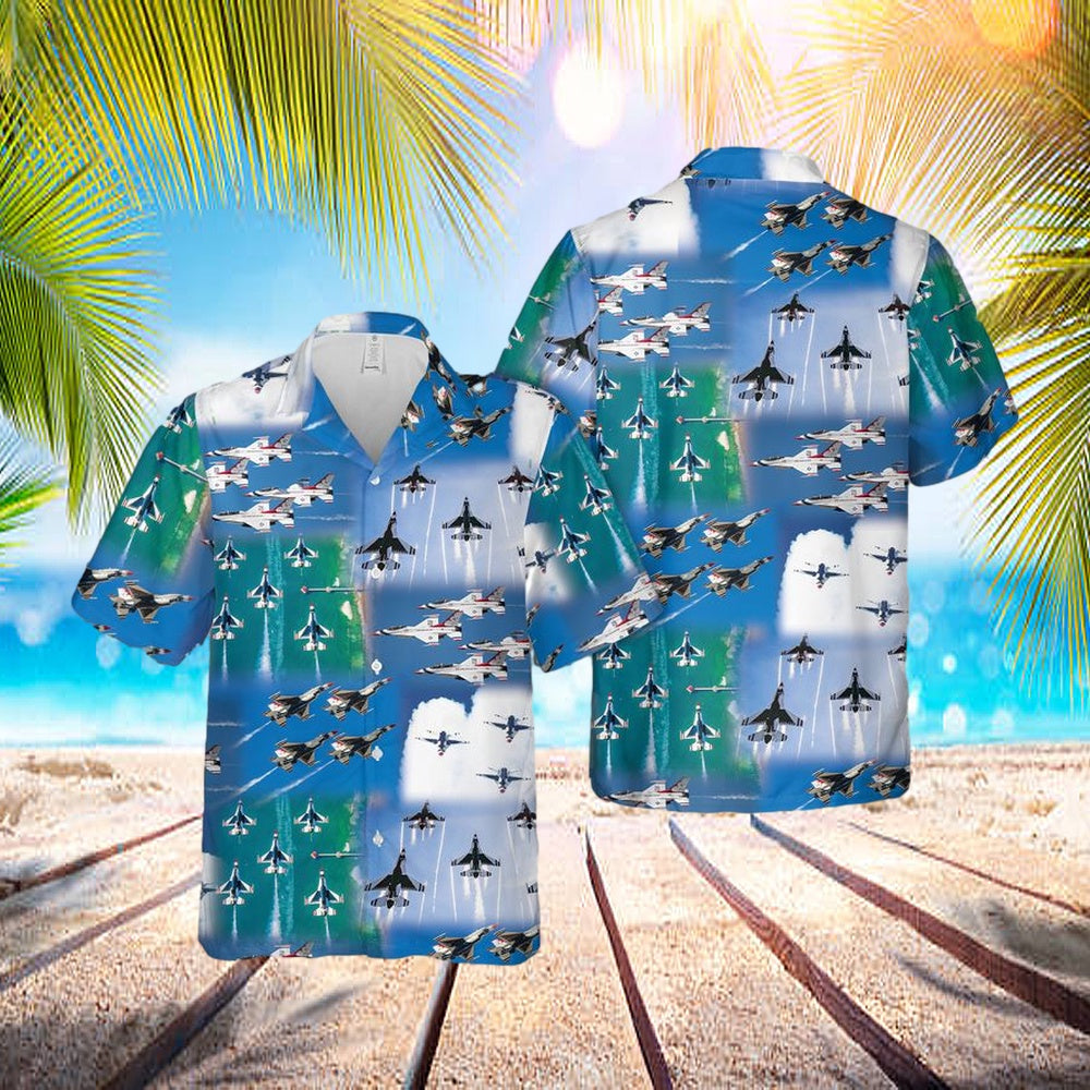 Us Air Force Thunderbirds Air Show Hawaiian Shirt - Beachwear For Men - Best Hawaiian Shirts