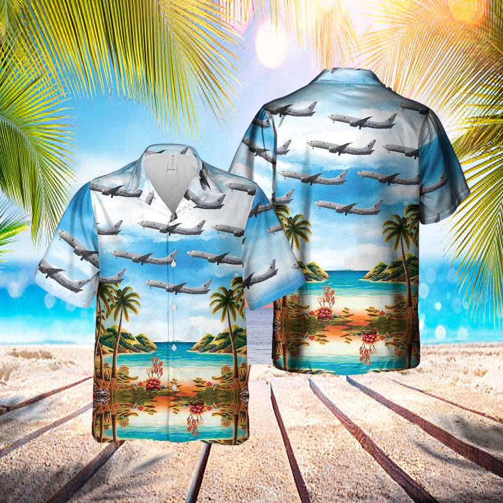 Us Navy Boeing P-8a Poseidon Hawaiian Shirt - Beachwear For Men - Best Hawaiian Shirts