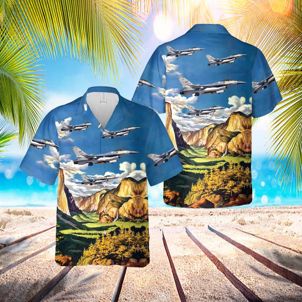 Usaf 306th Tactical Fighter Squadron F-16 Fighting Falcon Hawaiian Shirt - Beachwear For Men - Best Hawaiian Shirts