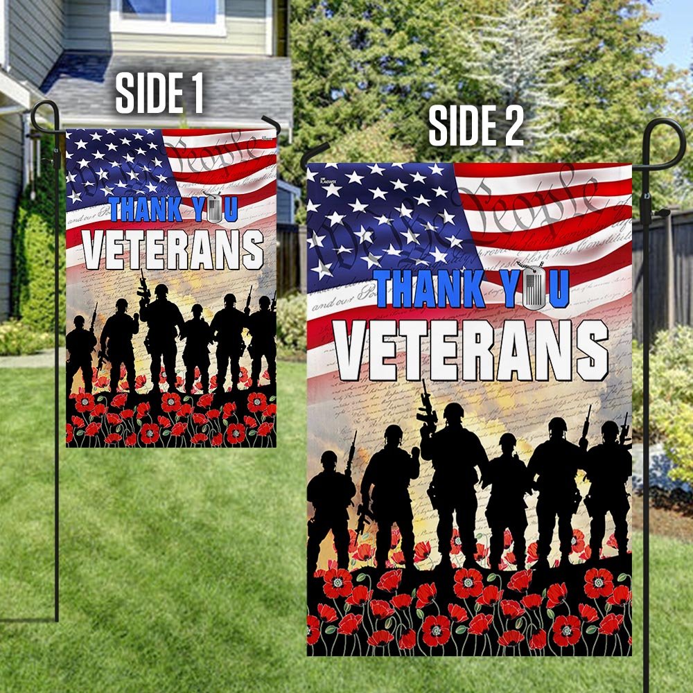 Veterans Day Thank You Veterans Flag - Outdoor House Flags - Decorative Flags