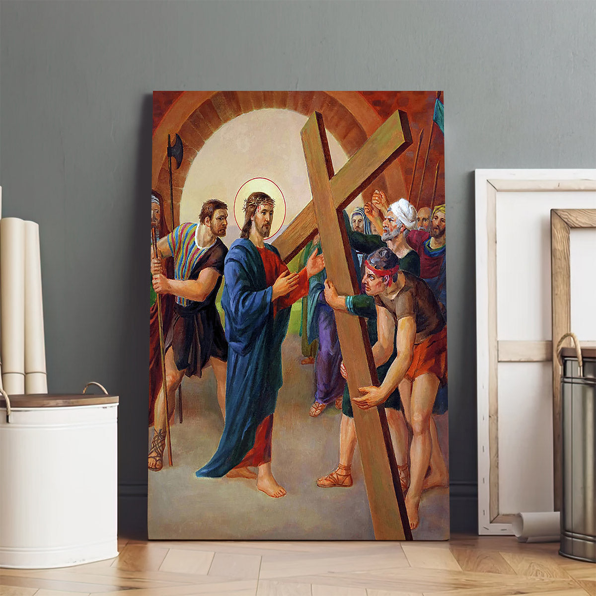 Via Dolorosa - Jesus Takes Up His Cross Canvas Wall Art - Jesus Canvas Pictures - Christian Wall Art