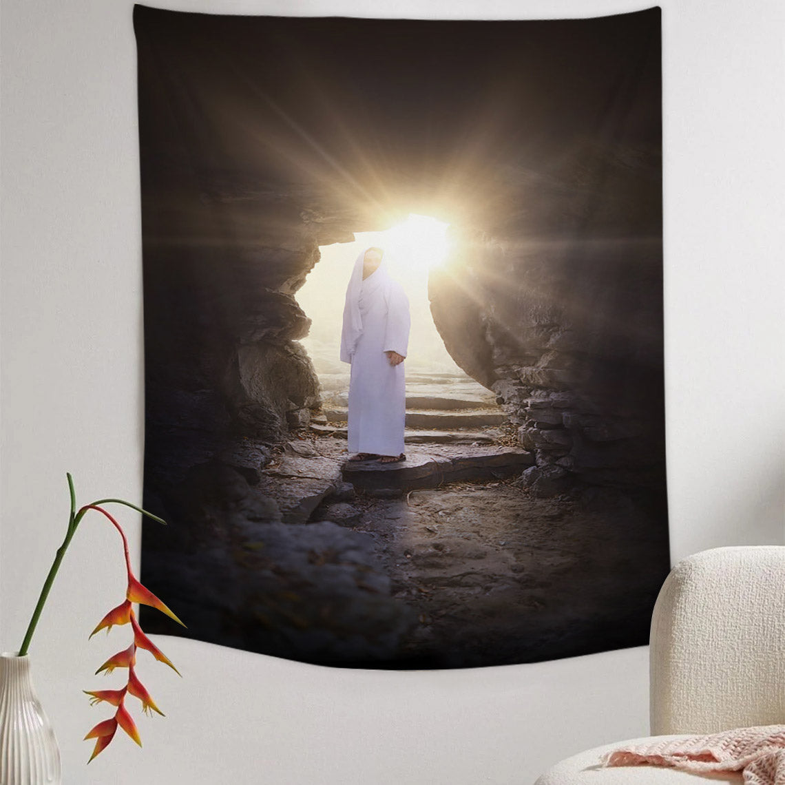 Victorious Tapestry - Jesus Picture - Religious Tapestry - Christian Tapestry Wall Hangings