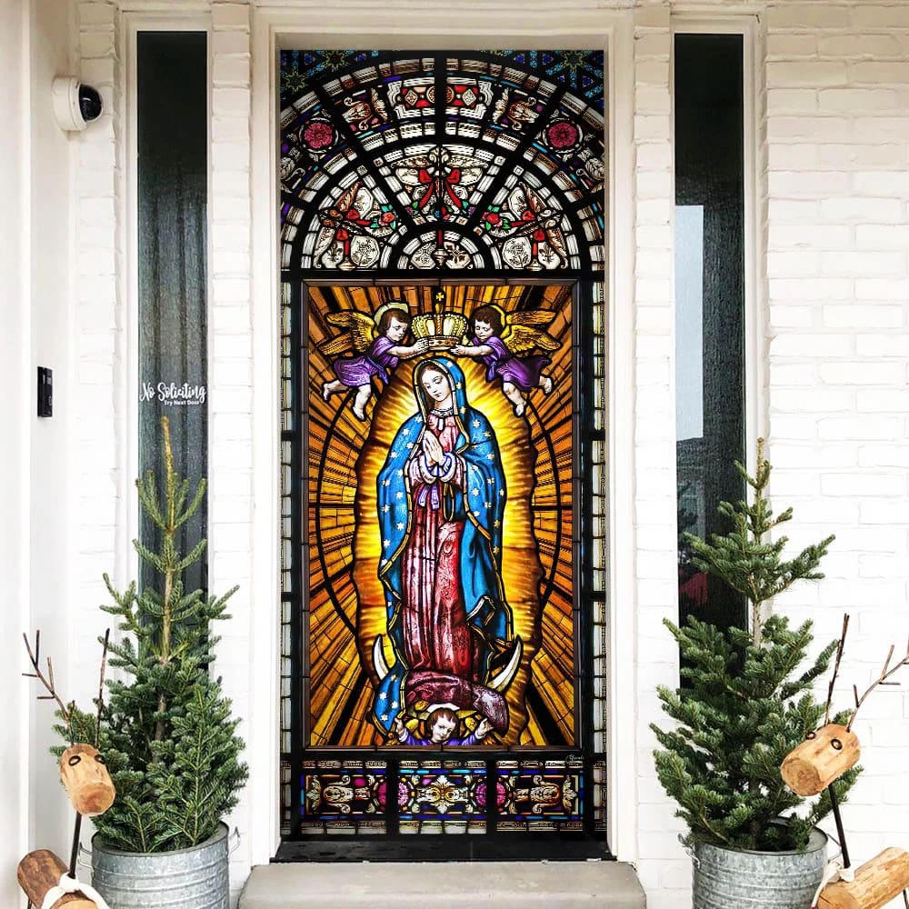 Virgin Mary - Mother Of Jesus Door Cover - Religious Door Decorations - Christian Home Decor
